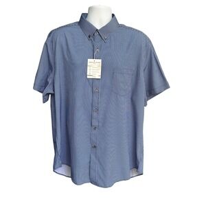 Christian Aujard Fitted Shirt 4-Way Stretch Wrinkle Resistant‎ Blue Size XL